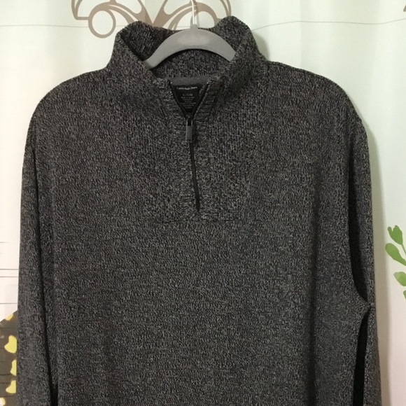 Calvin Klein Men's 1/4 Zip Sweater-Size XL in Dark Gray - Picture 2 of 10